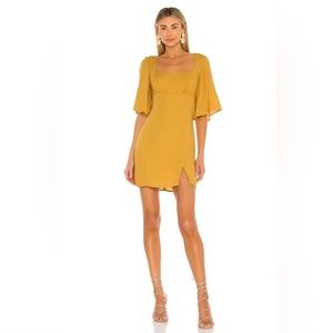 House of Harlow 1960 Imani Mini Dress in Mustard, size M